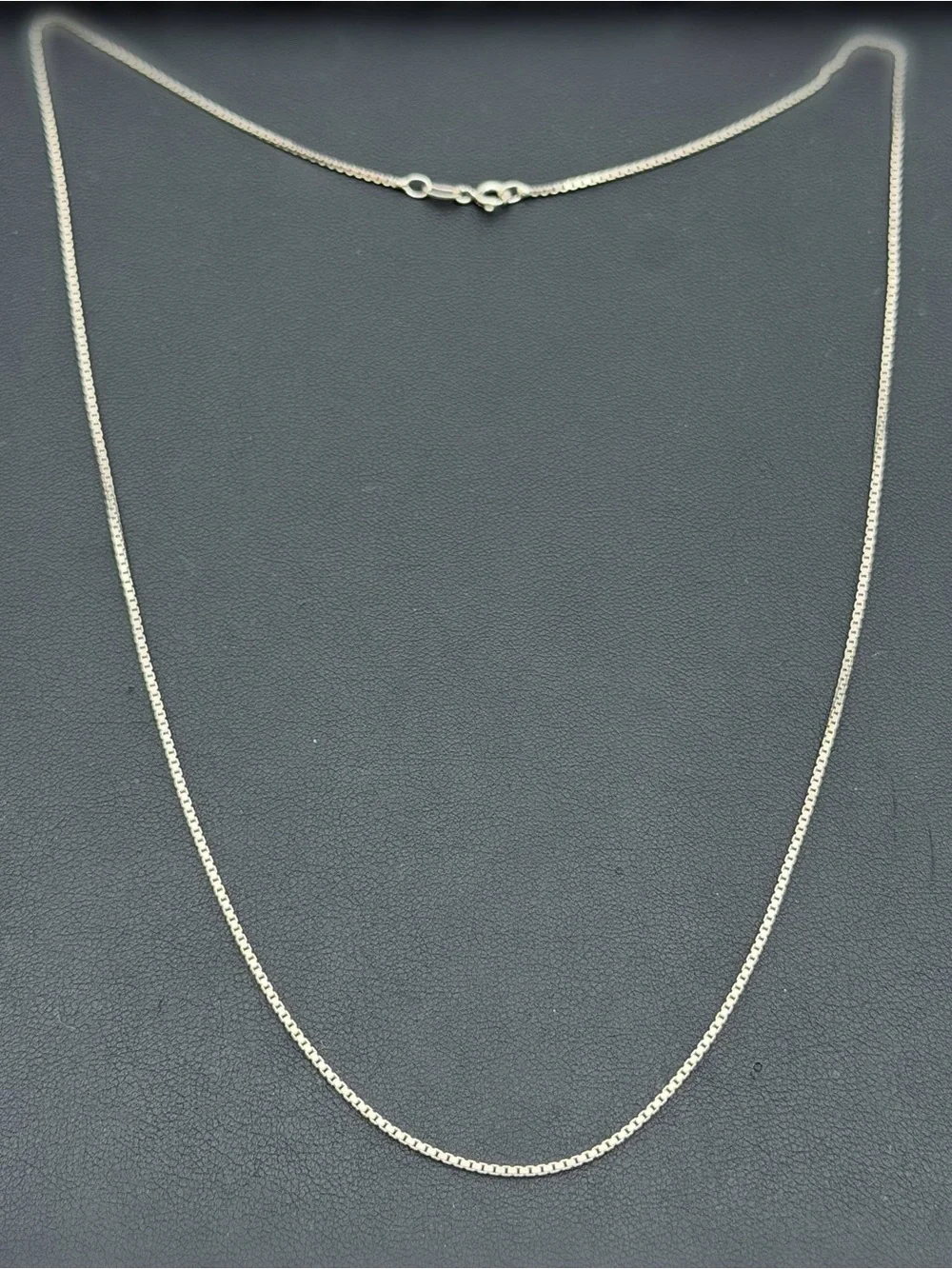 Italy 925 Sterling Silver Solid Box Link Chain Necklace 20” 1mm